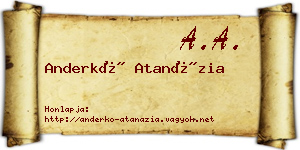 Anderkó Atanázia névjegykártya